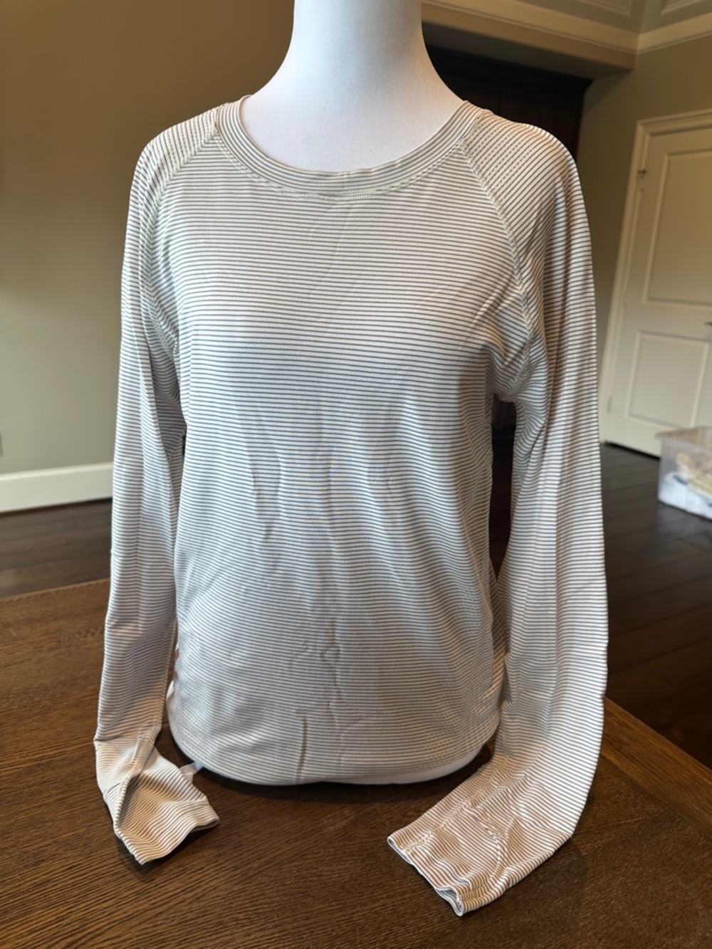Athleta Striped Long Sleeve Top